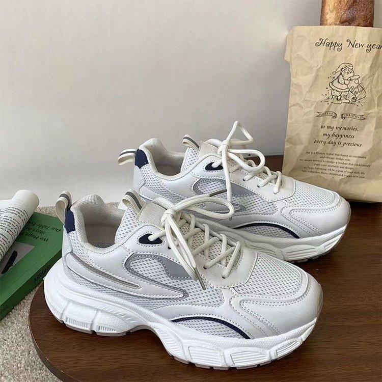 Summer New Muffin Thick Bottom Color Matching Lace-up Fashion Shoes Women's Casual Sports Dad Shoes Women's Bread Shoes