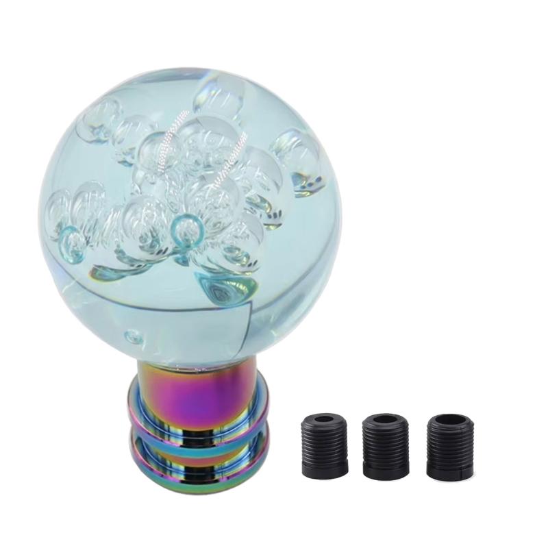 Universal Crystal Acrylic Gear Shifter Knob With 3 Adapters Ergonomic Design For Manual Automatic Transmission Vehicles