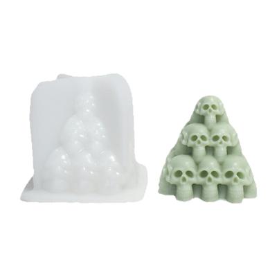 3 Rank Skull Tower Silicone Candle Mold For DIY Scent Care Crafts Halloween Trim Food Grade Component