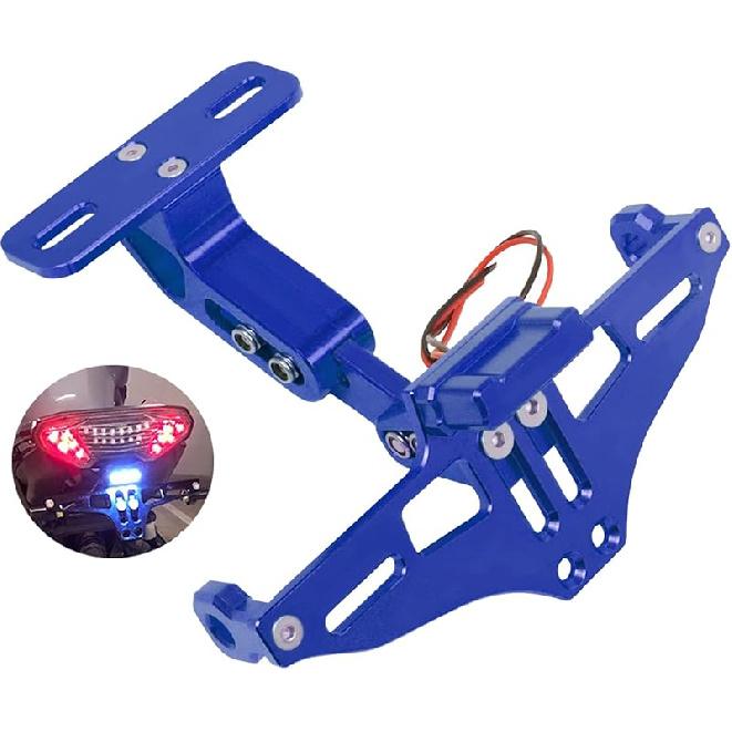 Worldmotop Motorcycle License Plate Bracket Fender Eliminator Kit Universal Replacement For Yamaha Kawasaki Honda Ducati Suzuki BMW Adjustable Light