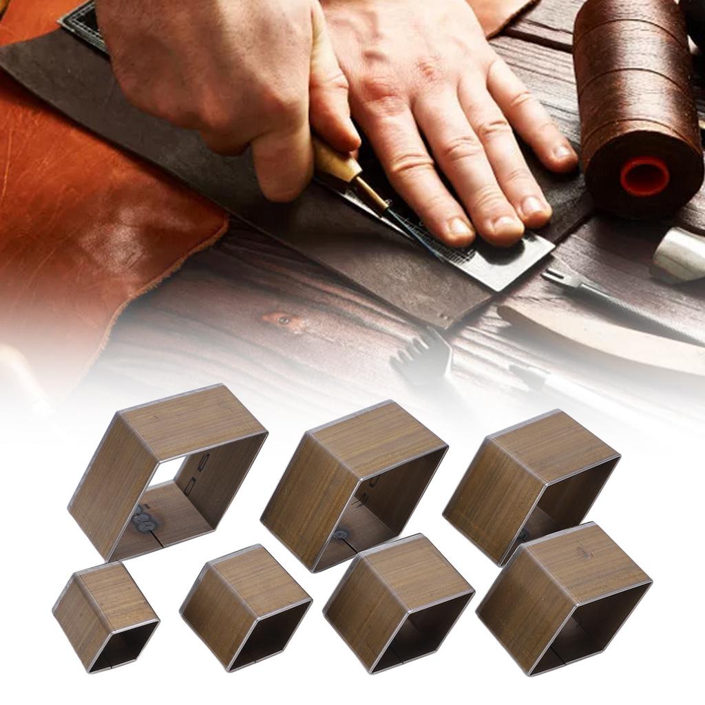 7Pcs Leather Cutting Die High Carbon Steel rhombus Shape Simple Operation Cutting Mold DIY Leather Craft Tool