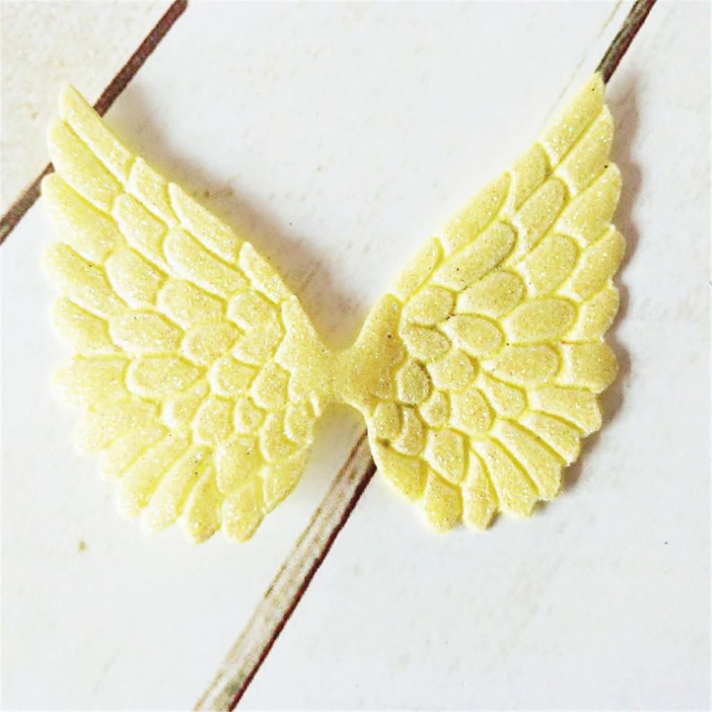 10PCS Glitter Fabric Cute Angel Wings Artificial Leather Appliques DIY Hair Accessories Decor Craft Gift for Anniversary