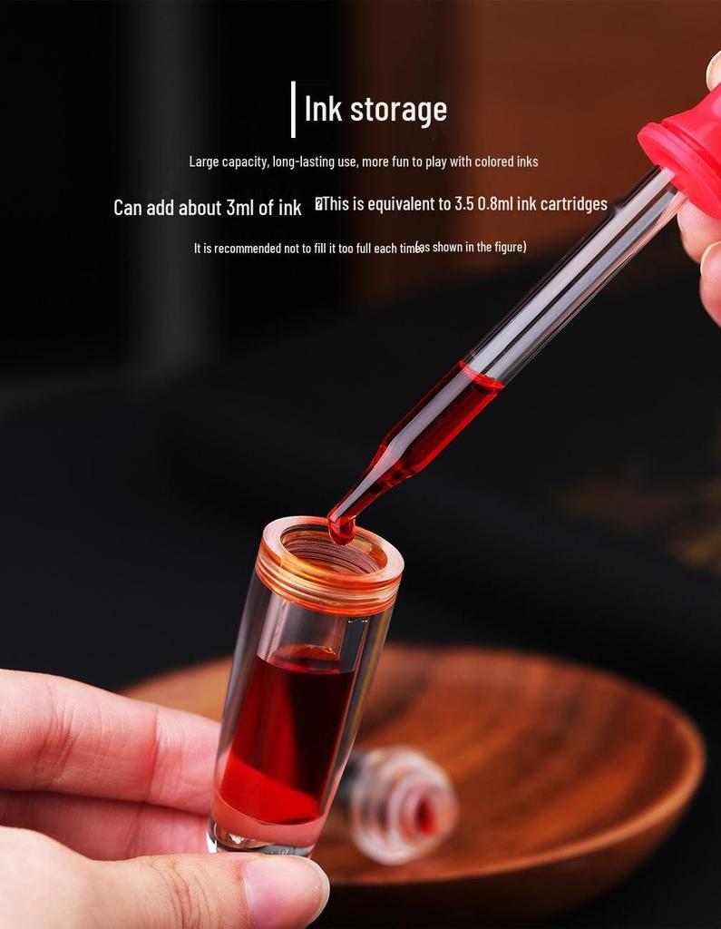 MAJOHN Mo Jiang Q3 Penna Stilografica Colorata Trasparente con Pennino Lrgo Placcato Oro - Design Carino Unisex Panciotto