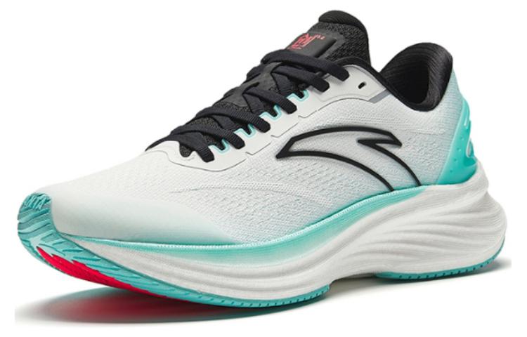 Men's Sneakers Anta Cushioning, Wear Resistant Low Top Running Shoes Men's White Cyan Black