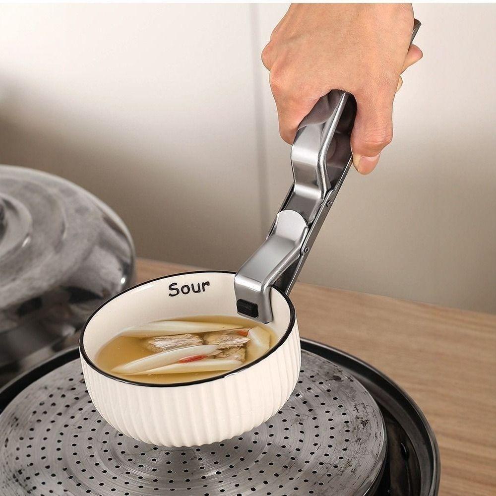 New Stainless Steel Hot Plate Gripper Non-slip Multifunctional Anti Scalding Clip Pot Clips Kitchen Gadgets