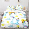 Copripiumino Animali Cartoni Animati Simpatico Set Letto Coniglio Arcobaleno Microfibra Fauna Selvatica Copripiumino Misura Singola Per Bambine Bambini Stanza Kawaii
