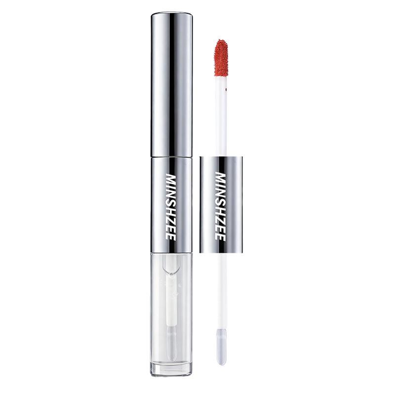 Mingxi Zhi Dual-Ended Lip Gloss & Matte Lipstick: Non-Staining, Water Gloss, Velvet Finish for Women.