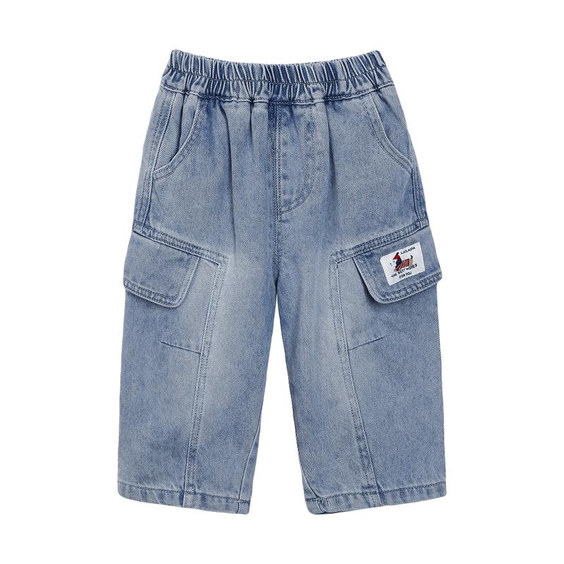 LUSONBABY Baby Boys' Loose Fit Denim Workwear Pants