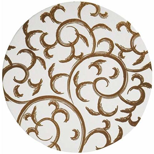 Endo Shoji TKG Paper Coasters, Brown, Arabesque Pattern (Pack of 100), Round, 90mm Diameter, 1mm Thick, a Must-Have for Evening Drinks, Commercial Use