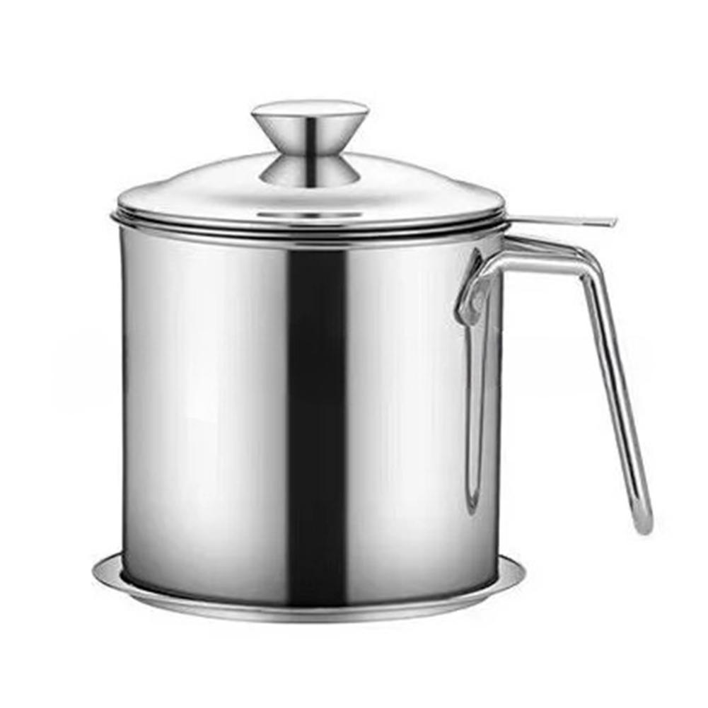 

1,3 л масляный фильтр-банка из нержавеющей стали с мелкой сеткой, большая емкость для жира, сито-диспенсер для масла, кухонный органайзер 1.3L