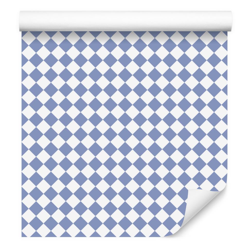 Geometric rhombus wallpaper in blue, white and light gray 50x1000