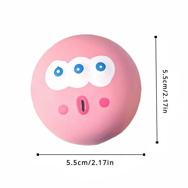 1 Piece Cute Big Eyed Design, Pet Rubber Grinding Teeth Cleaning Ball, Squeaking Dog Toy Ball, Interactive Training Pet Supplies
