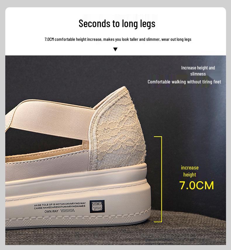 2024 Léto Skrytý podpatek Klínek Platforma Dámské Ležérní Nízké Top Prolamované Sandály