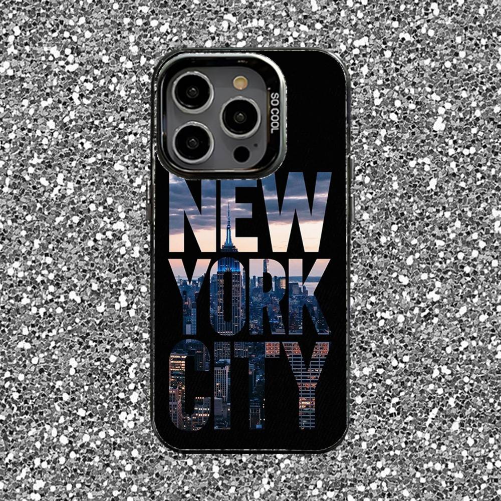 New York City NYC Phone Case For iPhone 16,15,14,13,12,11,Pro,XS,Max,Plus,Mini,SE Black Candy Matte Shockproof Cover