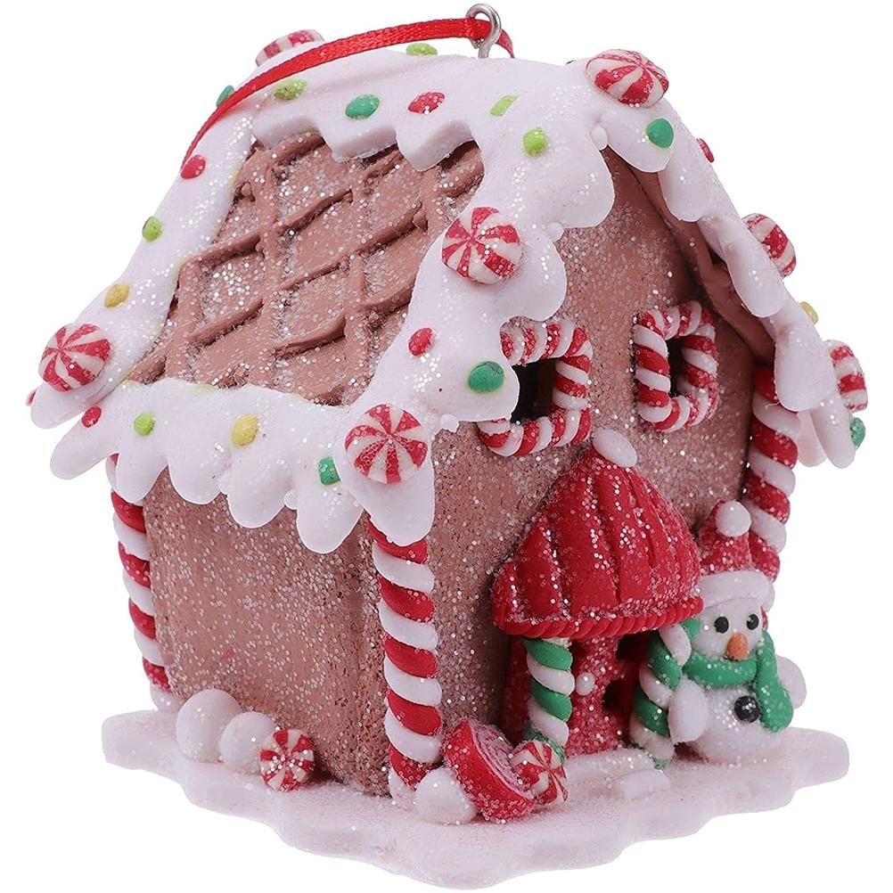 Christmas LED Light Up Candy House Snow House Small Pendant Ornament Decoration