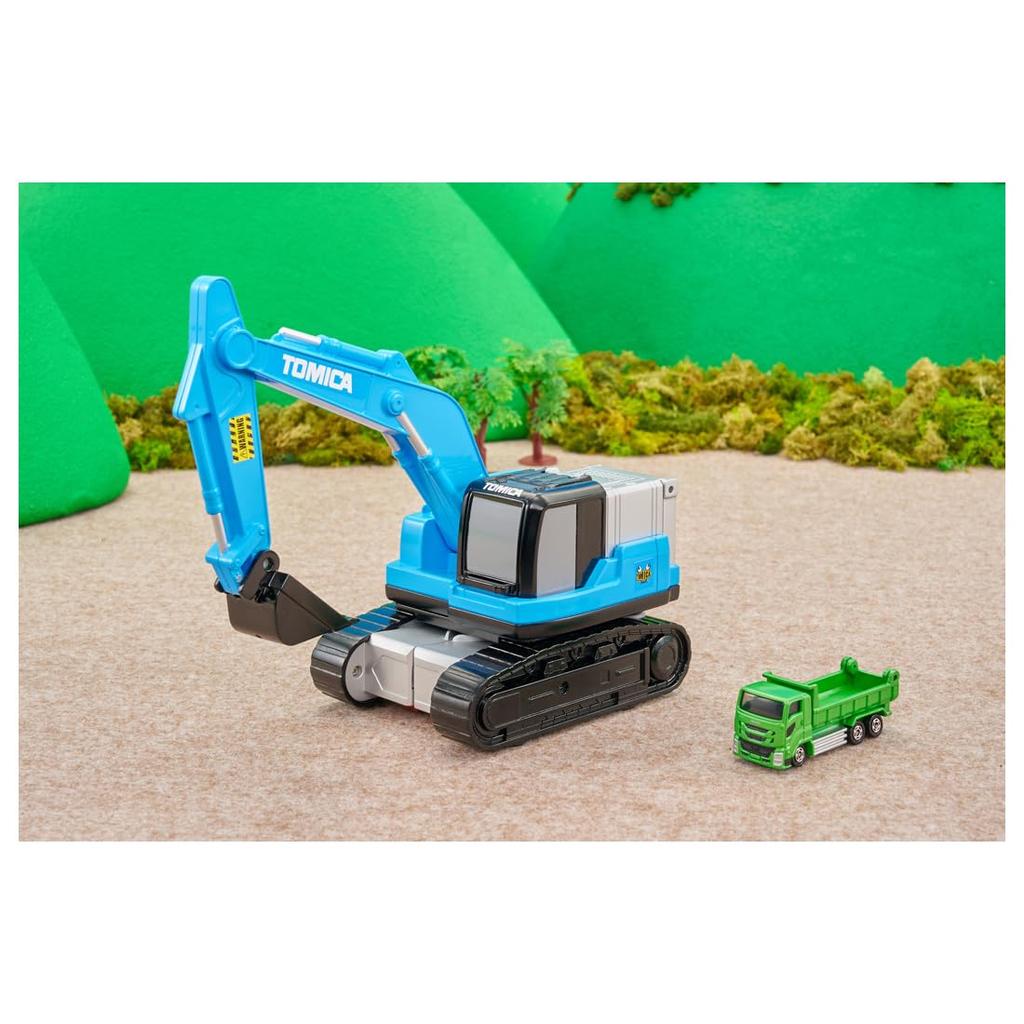 Takara Tomy Tomica Vehicle Town Transforming Excavator Tomica Miniature Car Toy for ages 3 and up (with car)