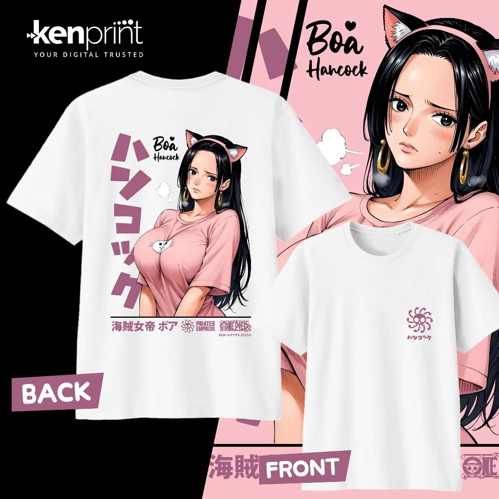 

Anime One Piece Boa Hancock Cotton T-shirt 2026 Summer Men s and Women s Fashion Casual Short Sleeved T-shirt Streetwear Unisex 4XL