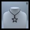 Gothic Minimalist Hollow Star Pendant Necklace With Cross Chain For Men And Women