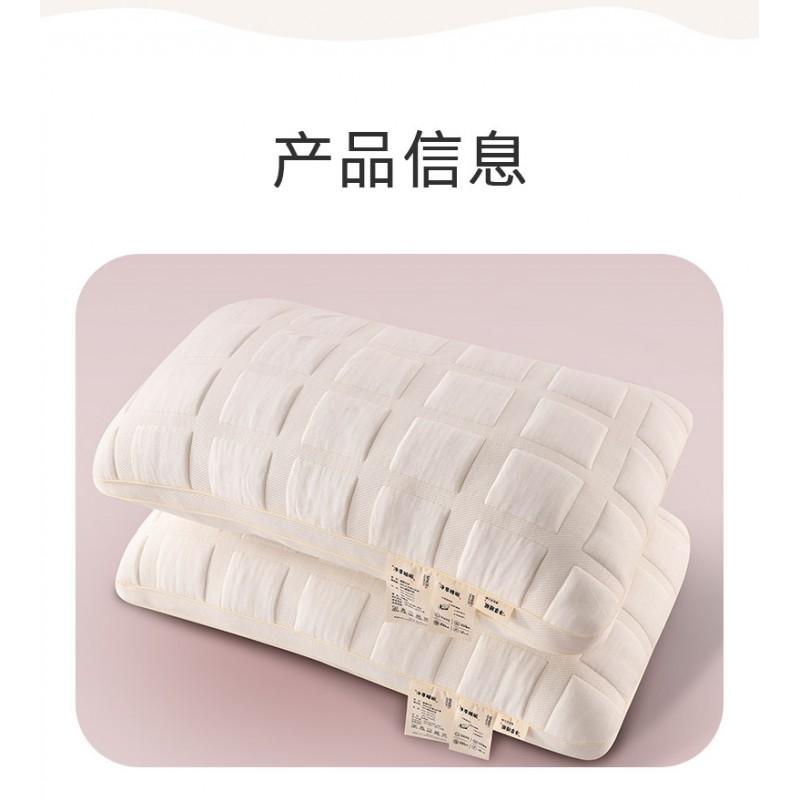 Knitted French Jacquard Single Pillow Neck Support Dorm Bedding Soft Soy Protein Fiber Filled
