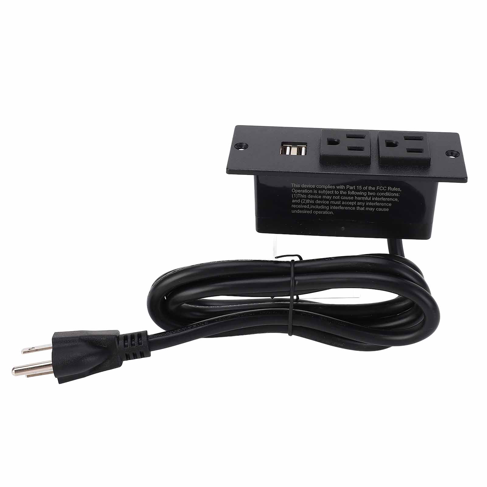 

Вбудована розетка 1500 Вт 2 розетки змінного струму 2 USB порти Меблева розетка з кабелем 1,5 м 12 А