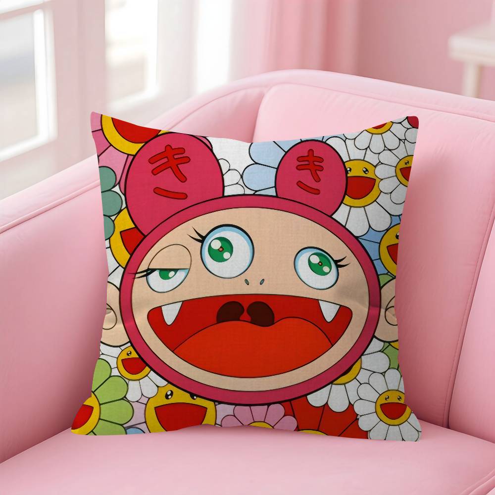 Pop Aesthetics T-Takashi-M-Murakami Personalized Picture Text Home Decorative Pillows Household Gifts 45X45Cm