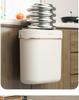 Wall-Mounted Kitchen & Bathroom Trash Can with Lid - Slim Waste Basket for Tight Spaces