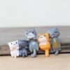6Pcs Cute Mini Cartoon Cat Ornaments, Car Screen Edge Decoration Cat Micro Landscape Model Cute Car Accessories Gifts