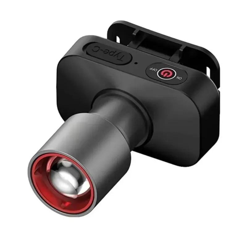 Super Bright LED Headlamp USB-C Rechargeable Camping Headlamp Zoomable Head Torch 3 Mode Dimming Emergency Work Lamp For Running