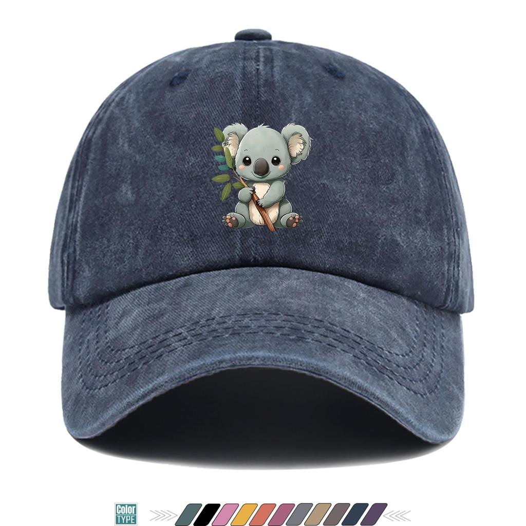 Pc Koala Printed Baseball Cap Breathable And Adjustable Duckbill Hat Suitable for Both Unisex And Women A Versatile Outdoor Hat