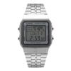 A500WA-7DF (A500WA-7) Ceas de metal unisex Digital Square Vintage Retro World Time