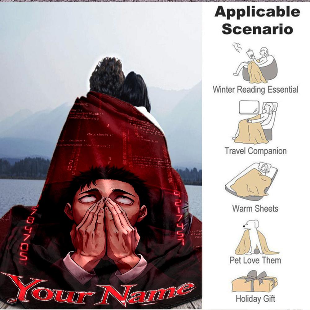 Custom 1Pc Stress Digital Panic Fleece Flannel Blanket Soft Warm Cozy Office Throw For Bedroom Couch Travel Birthday Xmas Gift