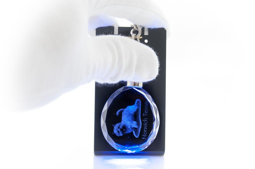 Norwich Terrier - Pendant with a Photo of a Dog, Crystal Key Ring In a Gift Box, a Unique Gift by Art-Dog