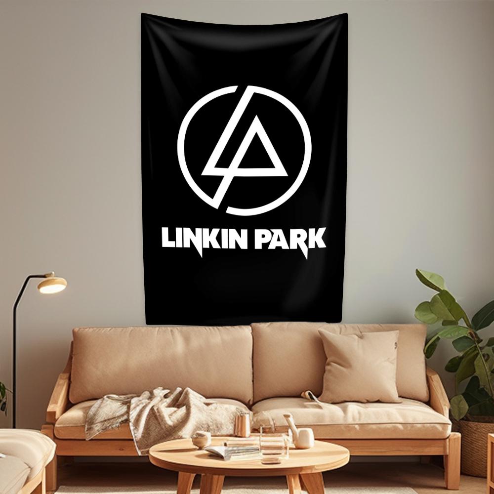 Rock And Roll Music Tapiserie Linkinparks Rocková Kapela Domácí Dekorace Nástěnná Závěsná Látka na Pozadí do Ložnice Koleje Dekorace na Koncert