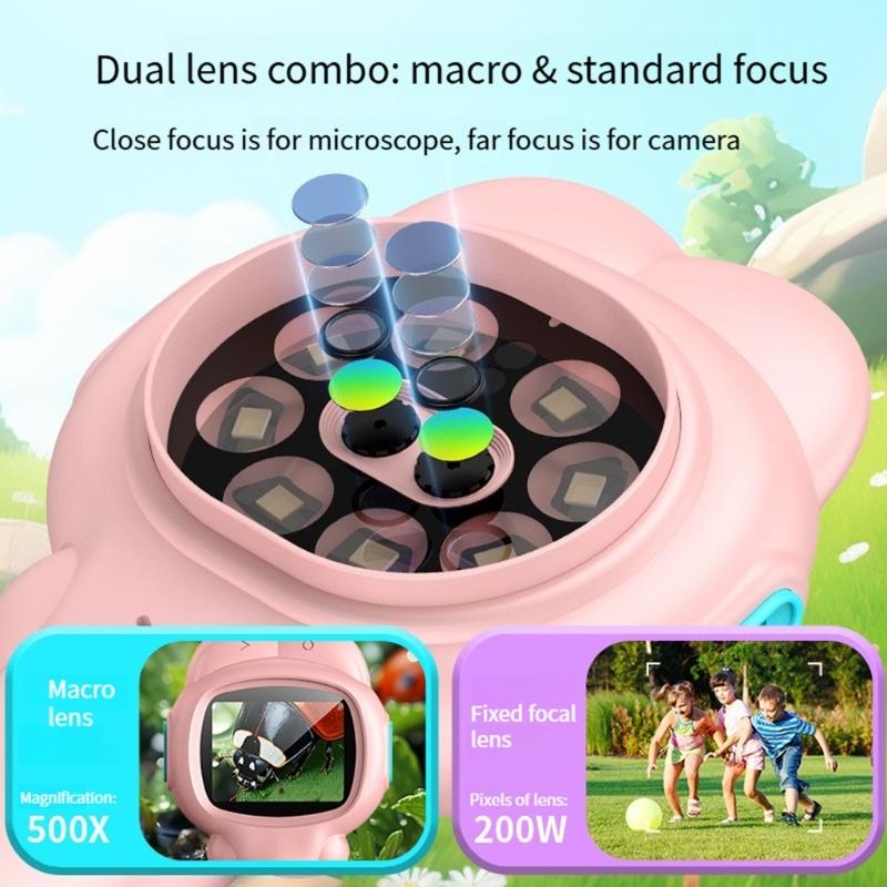 Educational Children Handheld Digital Microscope USB Rechargeable Camera for High Definition Imaging & Science Learning