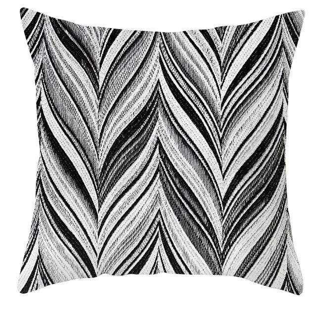 45*45cm Black and White Cushion Cover Waist Pillowcase Nordic Geometric Throw Pillow Sofa Bedroom Pillowslip Car Home Decor