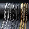 3/5/7mm Stainless Steel Cuban Link Chain Stainless Steel Necklace, Punk Hip-hop Choker for Men, Fashion Jewelry Accessories