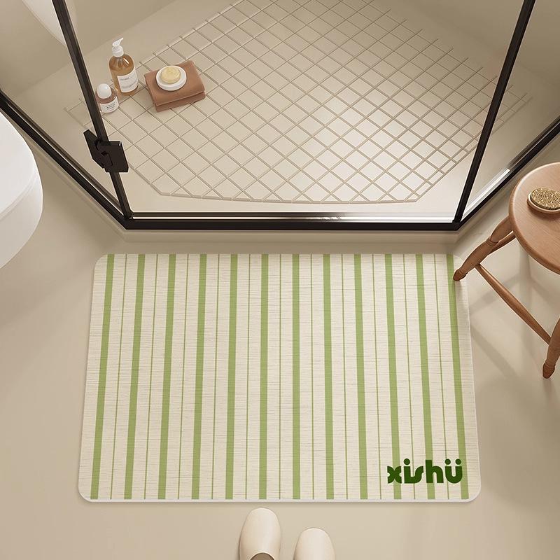 Stripe Cream Floor Mat - Non-Slip, Dirt-Resistant Doorway Mat, Mud Scraper, Washable Loop Pile for Entrances