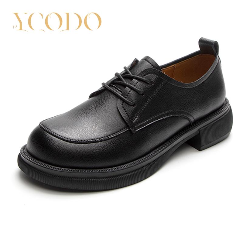 

Женские весенне-осенние кожаные лоферы с неглубоким вырезом на мягкой подошве для студенток, удобные лоферы 35 чёрный