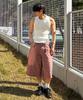 MAKEITTO Cut-Line Denim Bermuda Pants_Pink