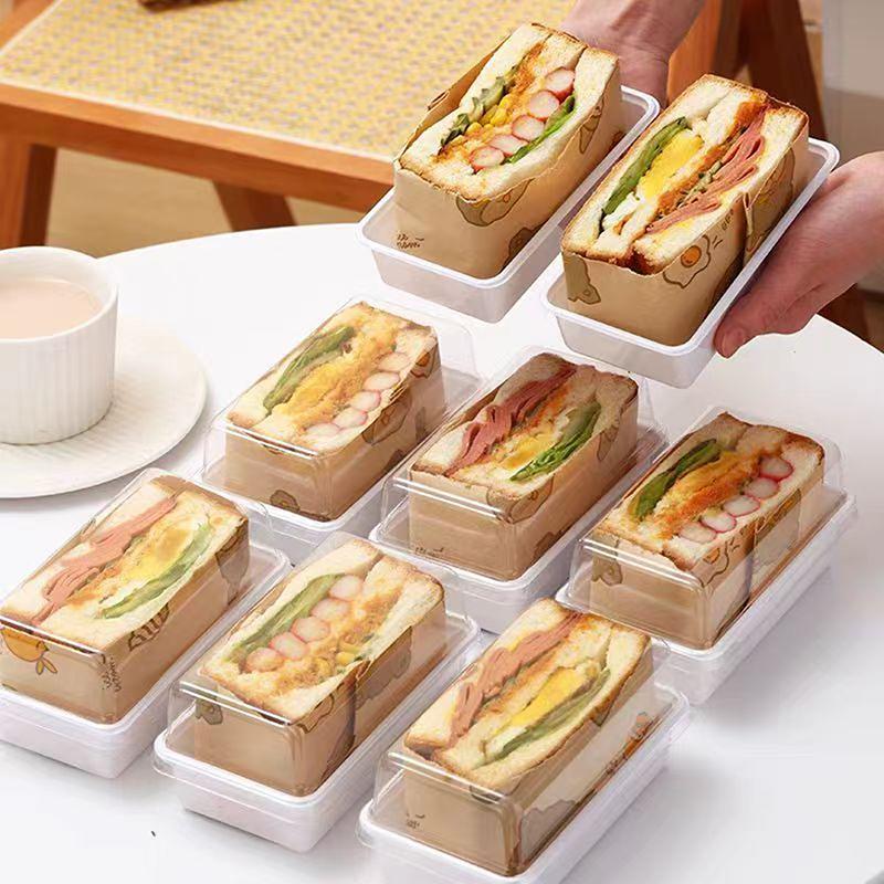 10/50Pcs Clear Sandwich Cake Holder Bakery Food Boxes Cupcake Container Tiramisu Wrapping Package Boxes For Wedding Birthday