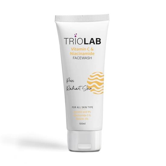 TRIOLAB Vitamin C & Niacinemide Face Wash for Men and Women | Hydrating Vitamin C Facewash for Radiant Skin , 100ml
