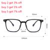 1.56 Aspheric Blue Light Blocking Square Myopia Glasses TR90 Prescription Frames For Women Men With Cylinder 0 To -6.0