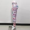 Nové dámské zeštíhlující kalhoty s digitálním potiskem broskvových květů, dámské jógové kalhoty