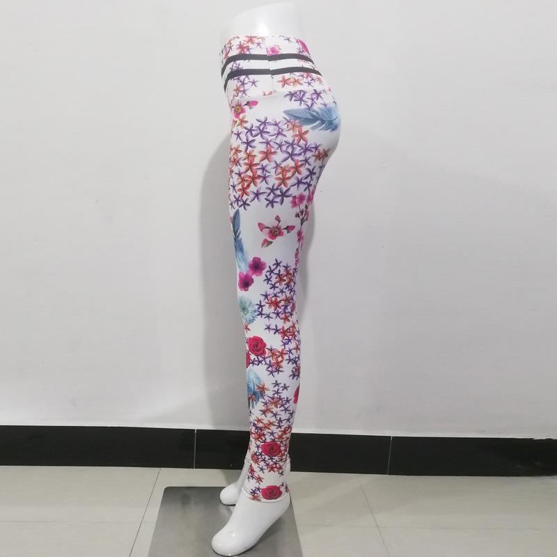 Nové dámské zeštíhlující kalhoty s digitálním potiskem broskvových květů, dámské jógové kalhoty