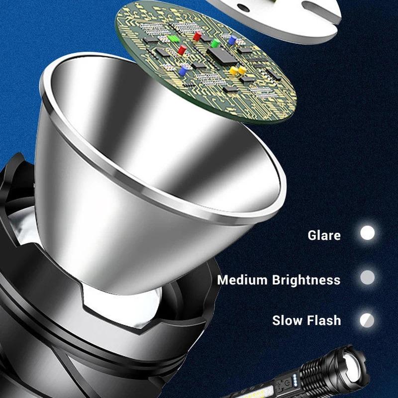 Portable Laser Flashlight Charging Zoom GT 10 USB Flash Flashlight Flashlight Camping Fishing Strong Room Outdoor Light