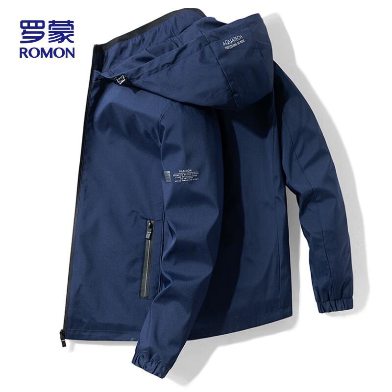 ROMON Men's Hooded Business Casual Jacket