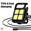 Tragbare Schlüsselanhänger-Taschenlampe Leistungsstarkes Arbeitslicht Multifunktionale Campinglampe USB Wiederaufladbare LED Mini-Taschenlampe mit Magnet