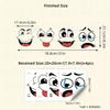4Pcs/1Set Cute Funny Smiley Face Toilet  Stickers Waterproof Bathroom Trash Can Decals