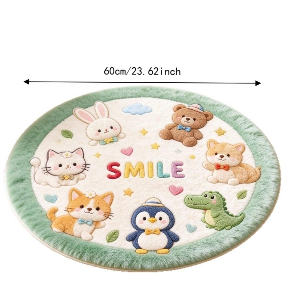 Imitation Cashmere Animal Round Carpets Soft Bedside Carpet Home Decorative Carpet Home Decor