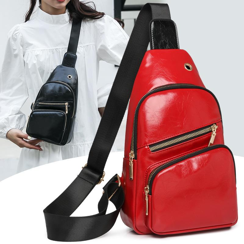 

Яркая сумка на грудь, женская мода 2024, новинка, женская мягкая кожаная маленькая сумка, повседневный универсальный рюкзак на одно плечо, сумка через плечо